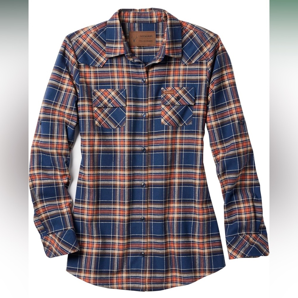 Legendary Whitetails Button Down Standard Stockyard Like New Flannel Shirt.